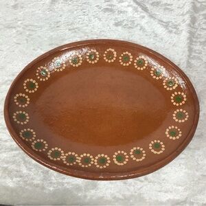 Mexican Pottery Terracotta Serving Dish Platter handmade